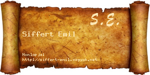 Siffert Emil névjegykártya