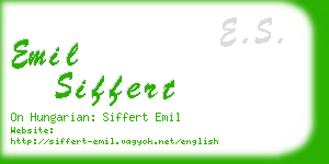 emil siffert business card